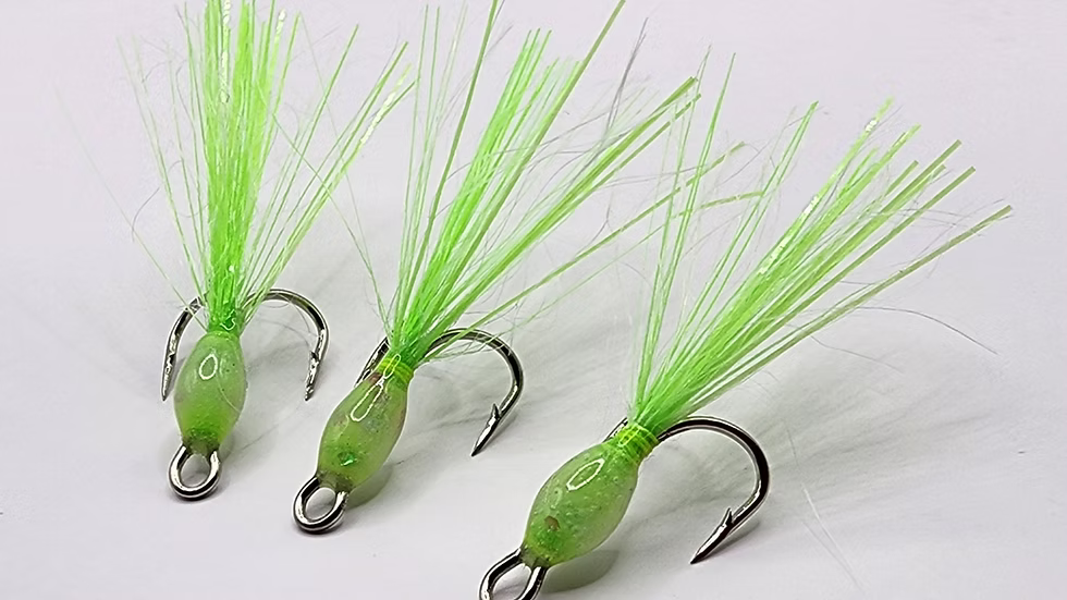 Scroggs Sticky Flies Glow Bugs - Double Hook 3/PCK
